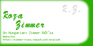 roza zimmer business card
